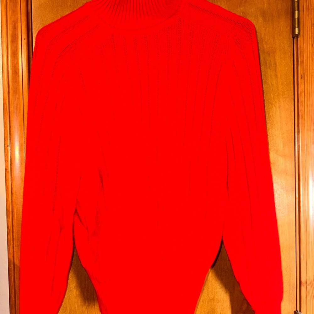 Vibrant Red Cowl Neck Sweater